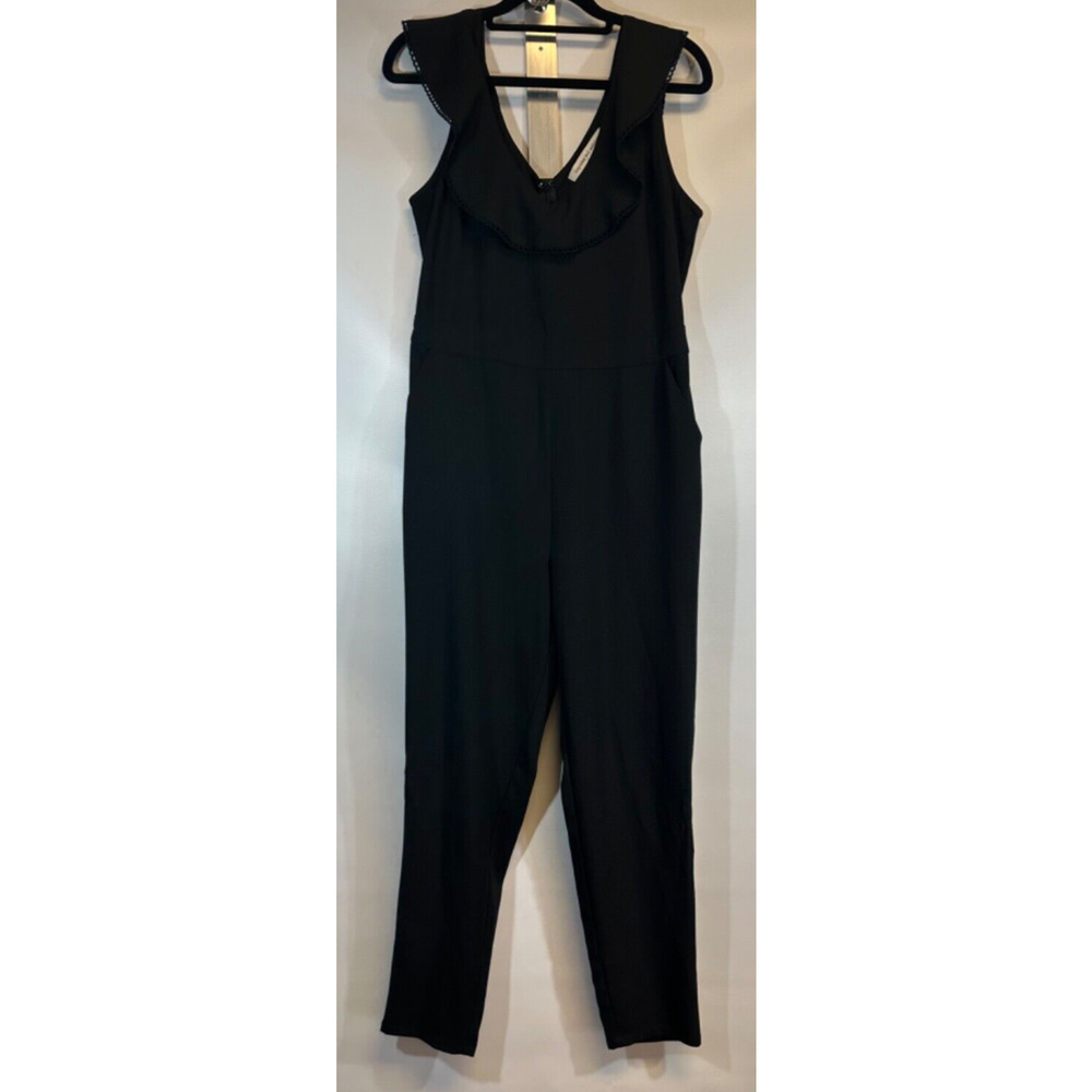 Cupcakes & Cashmere Revolve Black Pant Jumpsuit Evita Jumper Size 2 Pockets D35